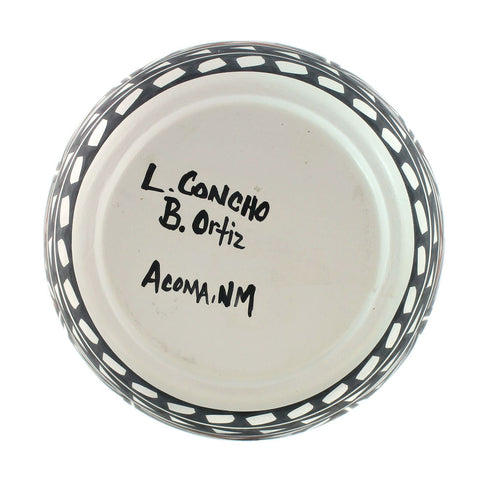 Native American Hand Crafted Acoma Pottery By Artist L. Concho, B. Ortiz SN20018